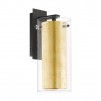 97839 Бра PINTO GOLD, 1х60W (E27), L110, A140, H230, сталь, черный / стекло, прозрачный, золото,EGLO