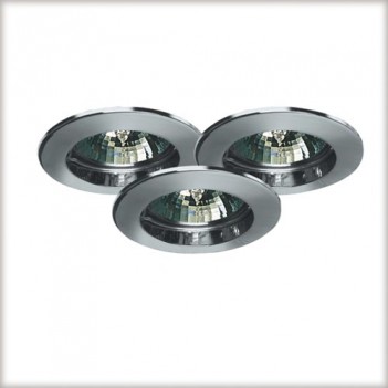 99316 Набор светильников встраиваемых круглых 3x35W GU4 230/12V хром (транс 105VA) (IP44)