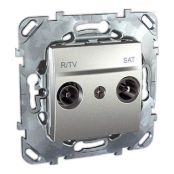 MGU5.456.30ZD Розетка R-TV/SATпроходная алюминий UNICA(Испания)