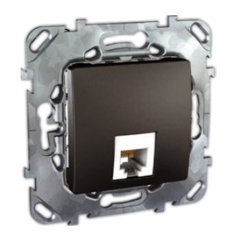 MGU5.492.12ZD  Розетка телефонная 1xRJ11 4контакта графит  UNICA(Испания)